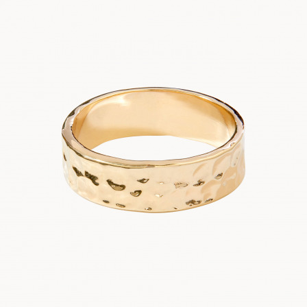 Personalised Hammered Band Ring-18K Gold Plated