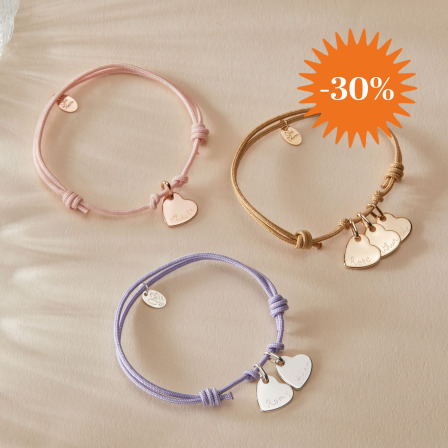Bracelet Personnalisé Prénom Coeur plaqué or merci maman