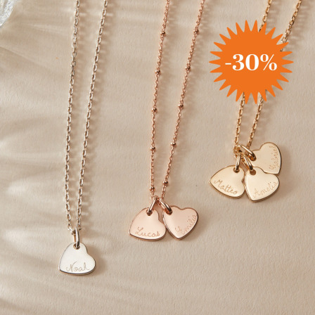 Personalised Heart Name Necklace gold plated merci maman