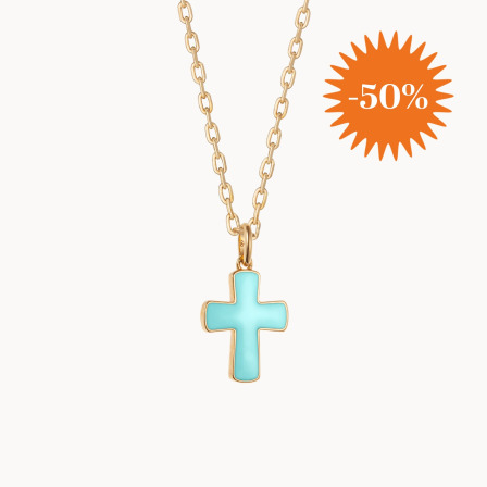 Collier Personnalisé Baptême ou Communion en Émail plaqué or merci maman