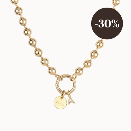 Personalised Small Lucky Charm Gold Pearl Necklace