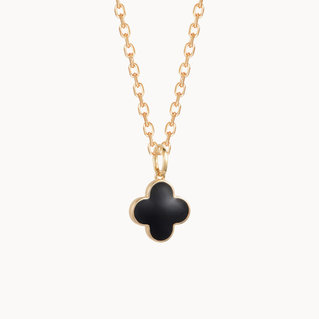 Personalised Enamel Clover Cross Necklace gold plated merci maman