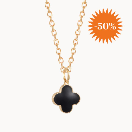 Personalised Enamel Clover Cross Necklace gold plated merci maman