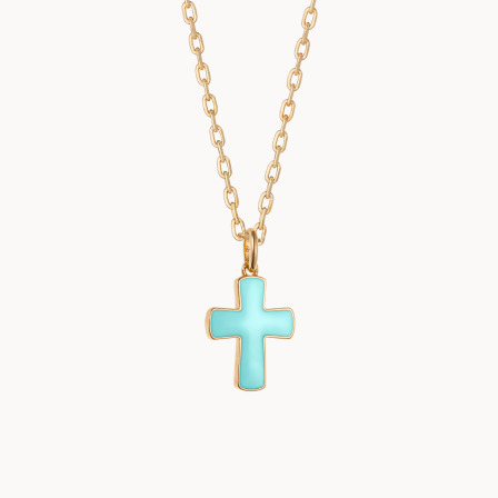 Collier Personnalisé en Émail Rose ou Turquoise
