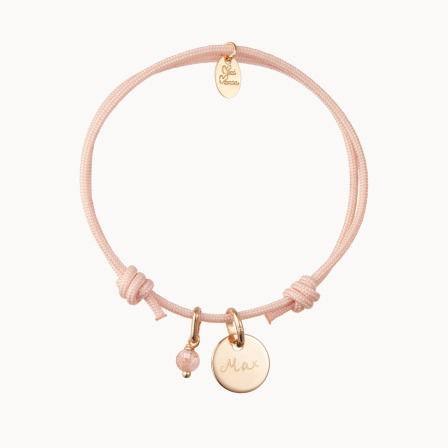 Pulsera personalizada con mini gema baño de oro merci maman