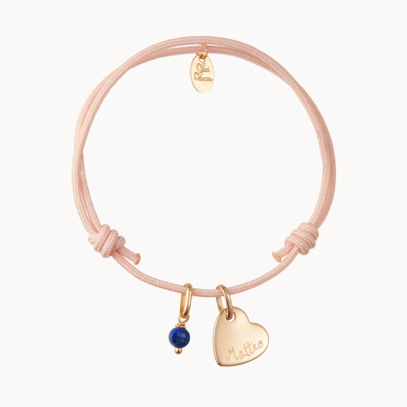 Personalisiertes Mini Edelstein Herz Armband vergoldet merci maman