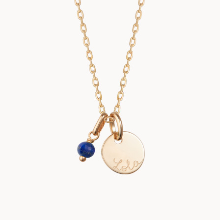 Personalised Mini Gemstone Necklace gold plated merci maman