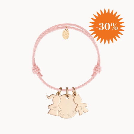 Bracelet personnalisé Maman plaqué or merci maman