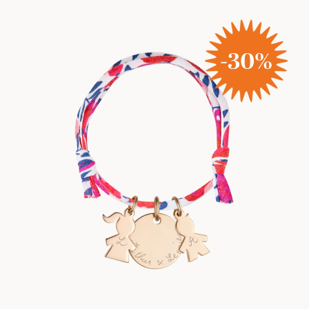 Bracelet personnalisé Maman Liberty plaqué or merci maman
