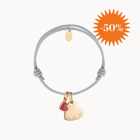 Bracelet personnalisé cœur Saint-Valentin plaqué or merci maman