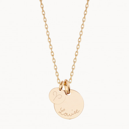 Personalized Zodiac Necklace gold plated merci maman