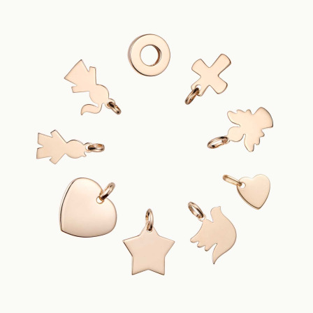 Einzelner, personalisierter Charm vergoldet merci maman