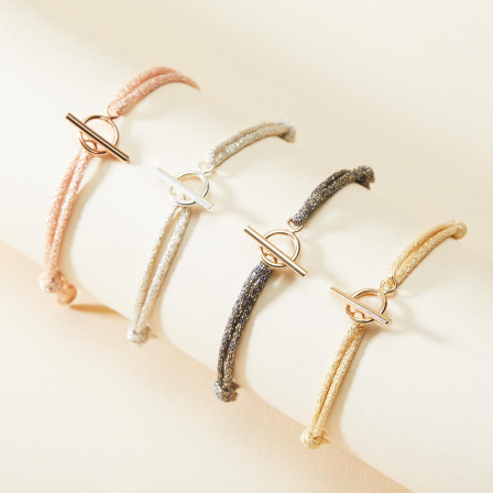 Bracelet Étincelant Fermoir T plaqué or merci maman