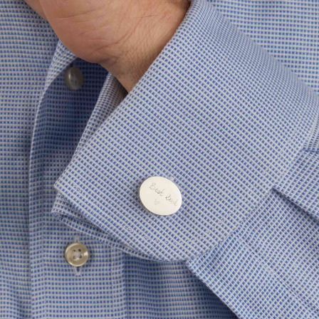 Boutons de Manchettes Ovales personnalisés en acier merci maman