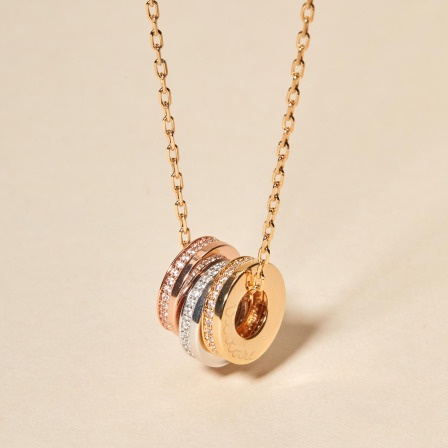 Personalised Unity Trio Necklace gold plated silver rose gold merci maman 