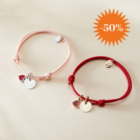 Bracelet personnalisé Saint-Valentin plaqué or merci maman