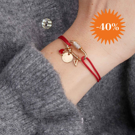 Personalised Valentine's Heart Lucky Charm Braid Bracelet