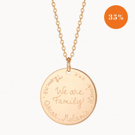 Personalised We Are Family Necklace gold plated merci maman