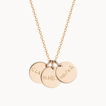 Written By You Name Necklace gold plated merci maman