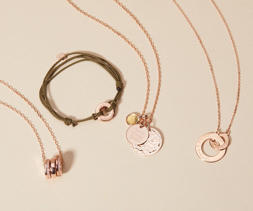 Brilla con gioielli placcati in oro rosa 18k