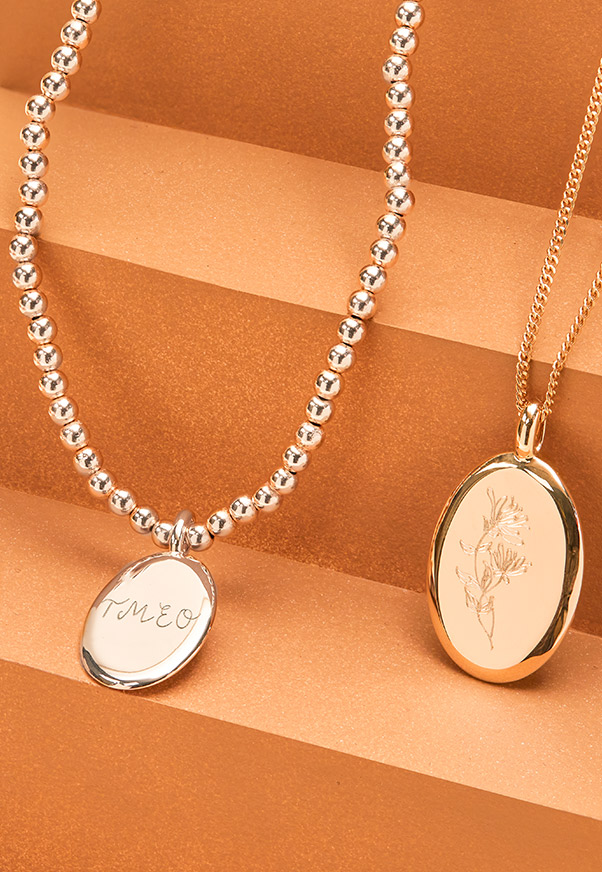 Personalised Jewellery, Engraved & Ready in 24h Merci Maman