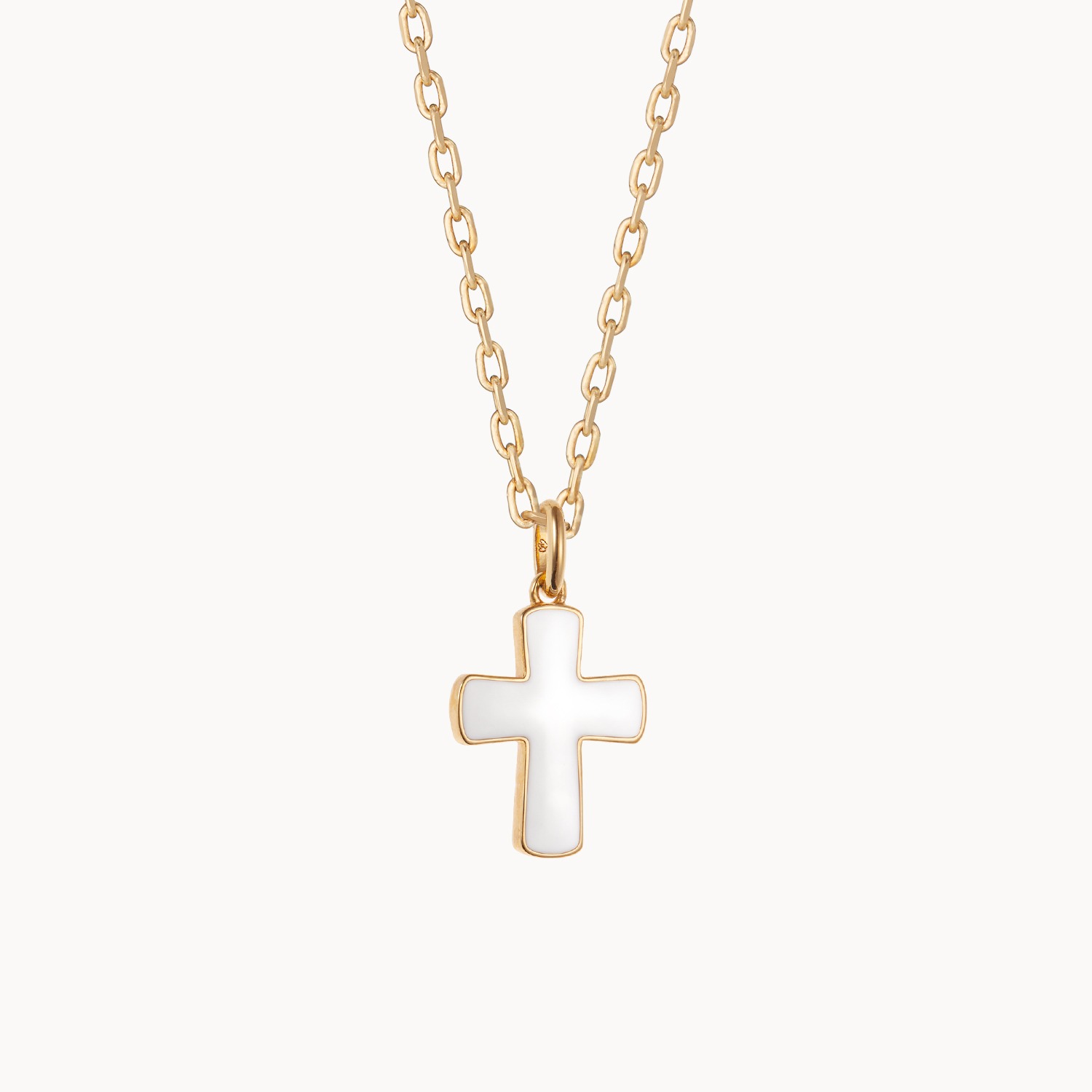 Perle Kreuz Initial Anhänger Halskette: Taufgeschenk