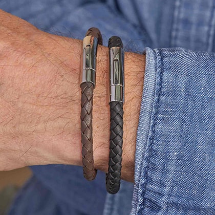Bracelet personnalisé Cuir Large pour homme