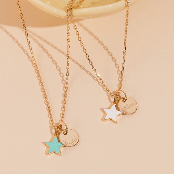 Personalised Enamel Star Necklace