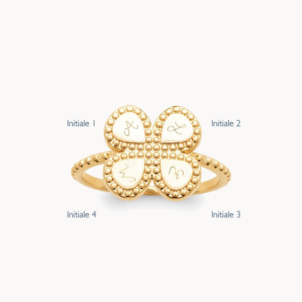 Bague trèfle personnalisée