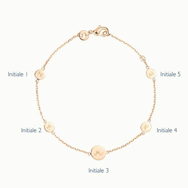 Pulsera medalla inicial personalizada