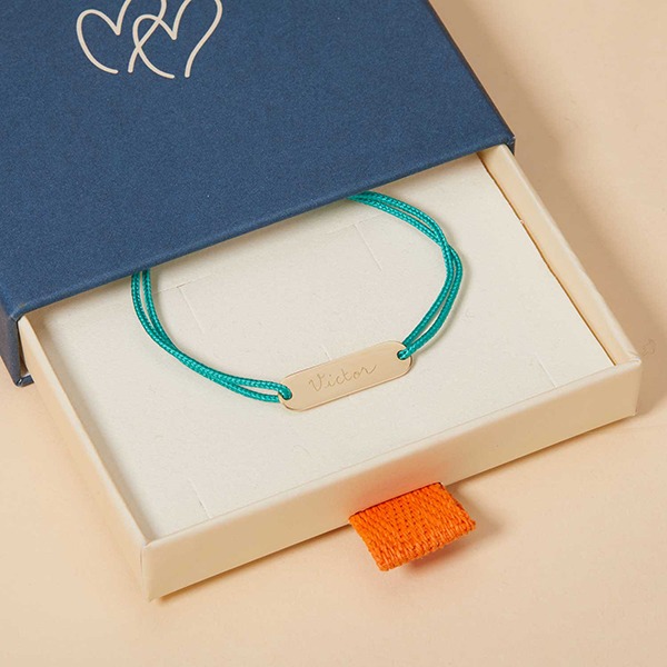 Bracelet identité mini en or 9 carats pour homme