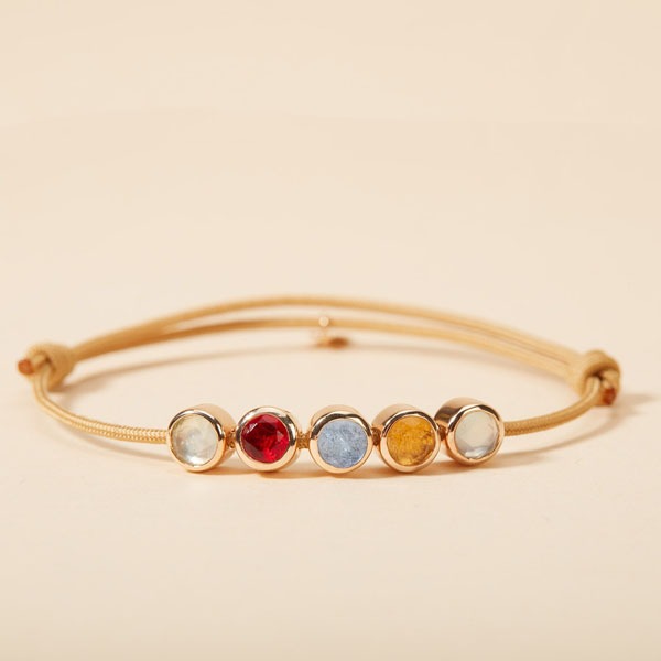 Pulsera personalizada con piedra de nacimiento e inicial