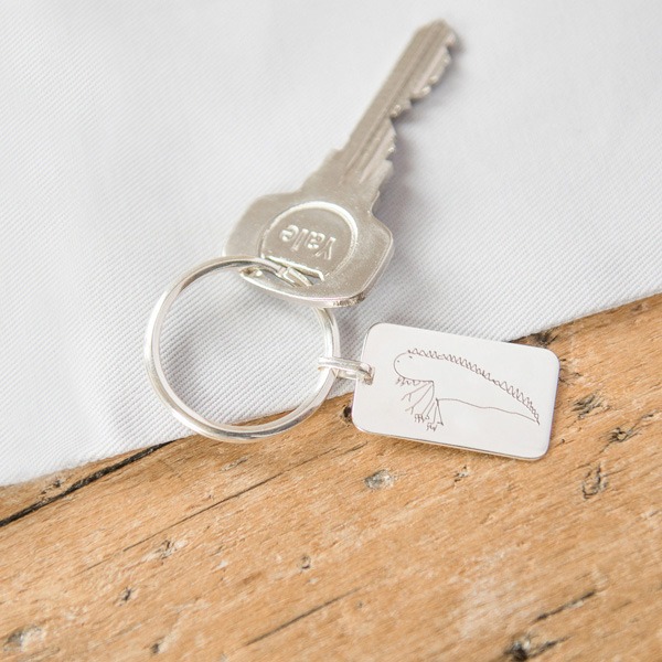 Drawn By You Dog Tag keyring