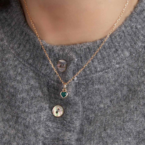 Collier pierre de naissance coeur personnalisé