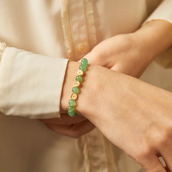 Bracelet personnalisé perles initiale 