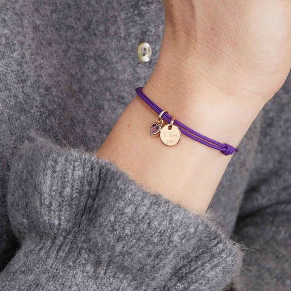 personalised heart birtsthone bracelet