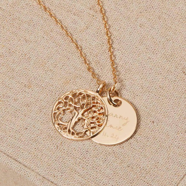 ollier personnalisé pendentif arbre de vie