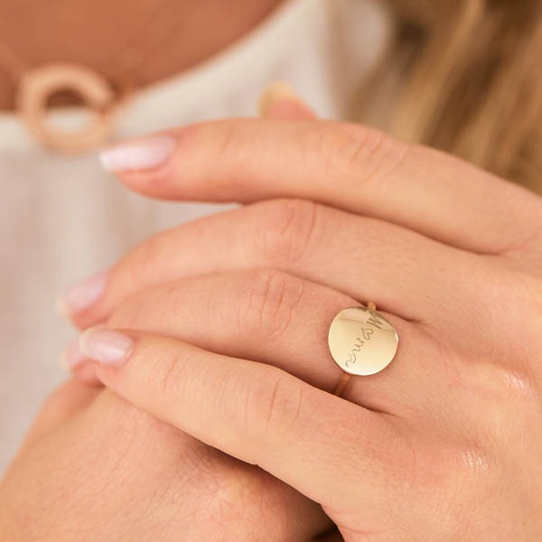 Bague disque personnalisé 