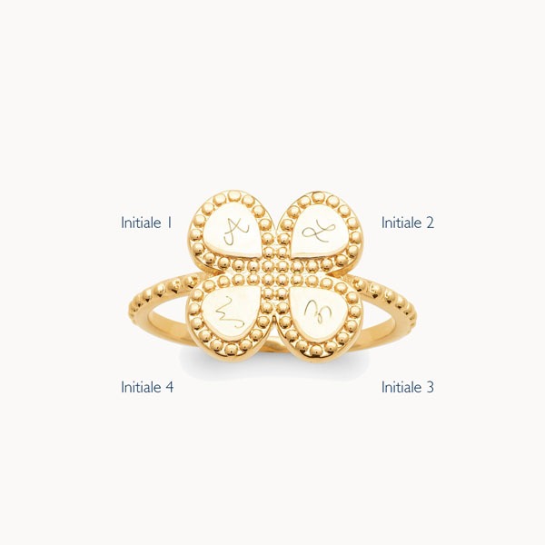 Personalised Clover Ring