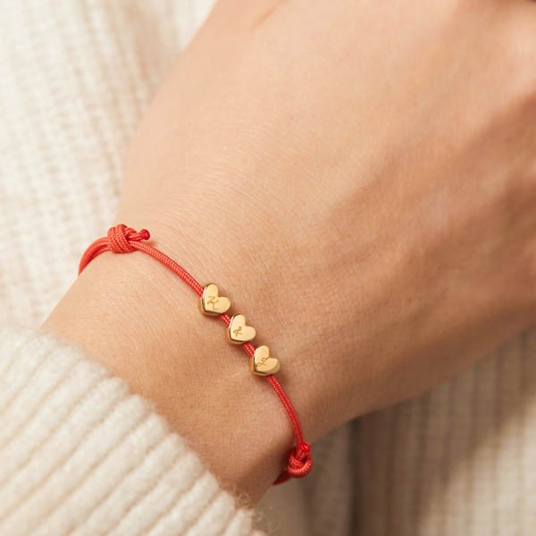 personalised initial heart bracelet