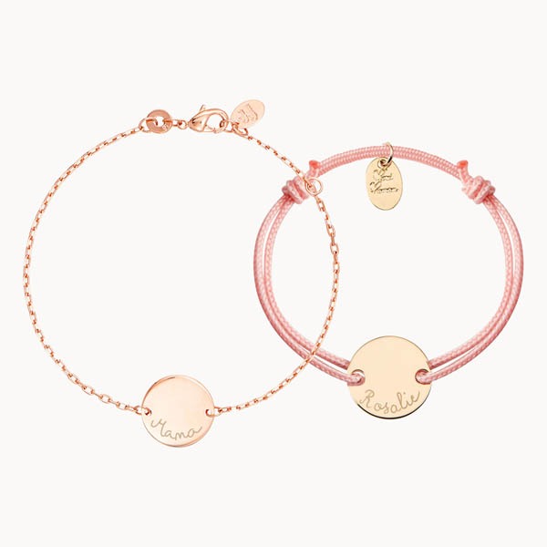 Personalised mother and child bracelet set