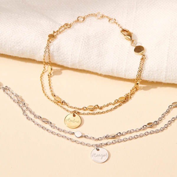 Personalised Double Chain Bracelet