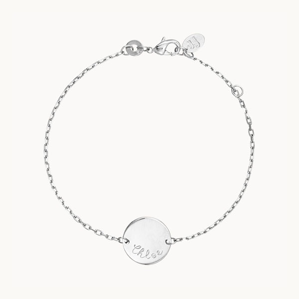Bracelet personnalisé pastille sur chaîne