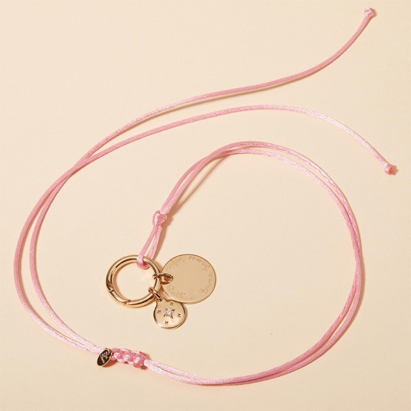 Collier personnalisé Breloques Satin sur Grand Fermoir Rond