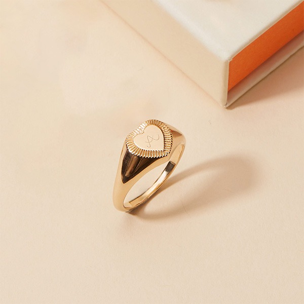 Chevalière Cœur personnalisée