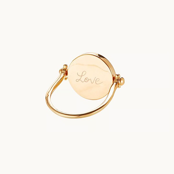 Personalisierter Perlmutt Flip Ring
