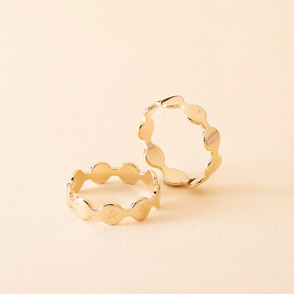 Bague Pastille Initiale personnalisée