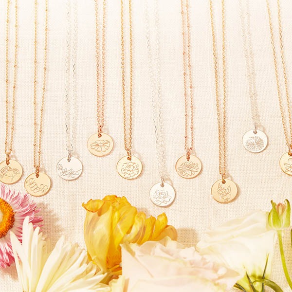 Collier personnalisé Fleur de Naissance
