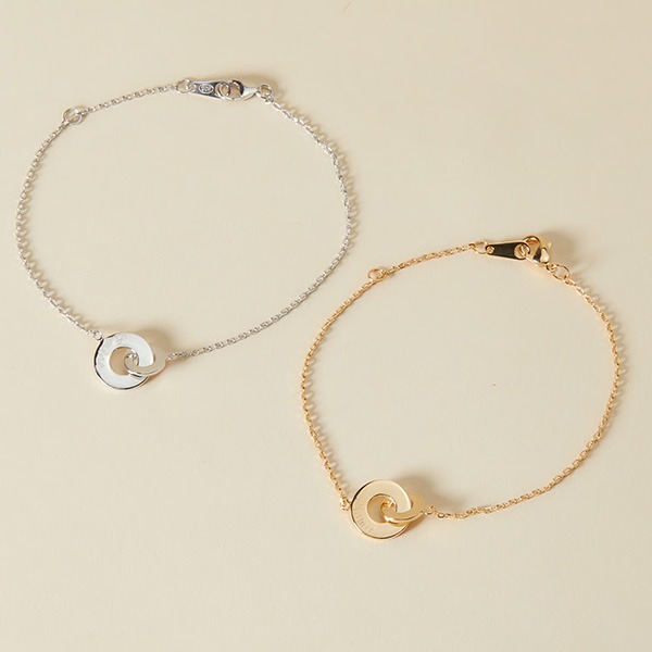 Bracelet personnalisé Mini Anneaux Entrelacés sur chaîne