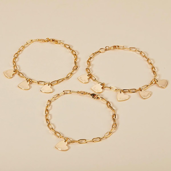 Personalised Heart Dainty Love Links Bracelet